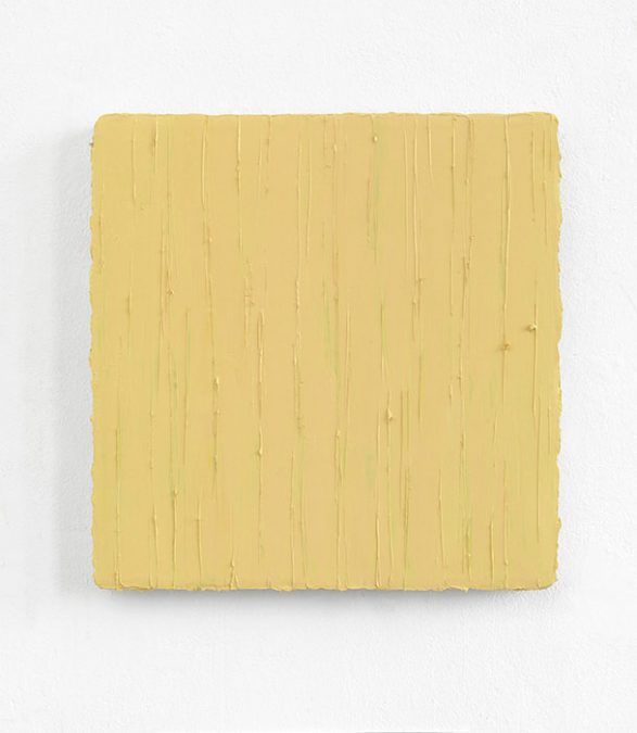 Gruen durch Hellgelb, Serie: Widerschein I, 2014, Oel auf Leinwand, 50 x 50 cm