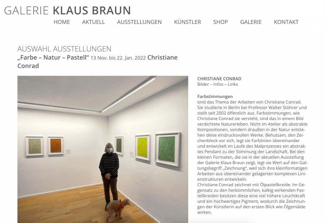 „Farbe – Natur – Pastell“ 13 Nov. bis 22. Jan. 2022 Christiane Conrad