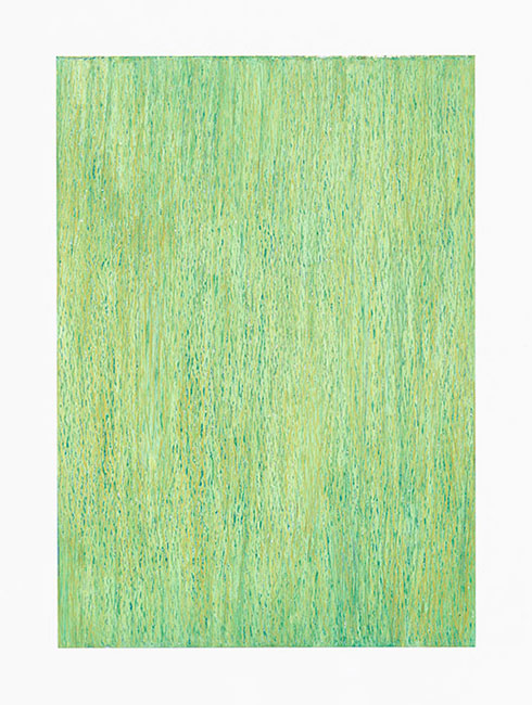 "Erstes Grün" April 2012 (Mühlenberg, HVL) Ölpastelle auf Papier, 42 x 30 cm