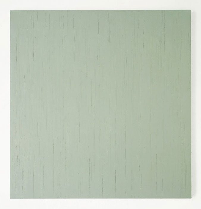 "Graugrün" 2001, Öl auf Baumwolle, 148 x 143 cm